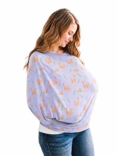 Image of Copper Pearl Nursing Cover for Breastfeeding - Multi-Use Baby Car Seat Cover, Stroller Cover & Breast Feeding Cover Up for Women, Stretchy Breathable High Quality Cover for Boy or Girl, Doe