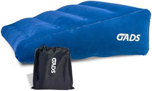 Inflatable Wedge Pillow for Traveling & Sleeping – Portable Travel Wedge, Inflatable Bed Wedge for Sleep Apnea & Acid Reflux Relief, Blow Up Support Pillow