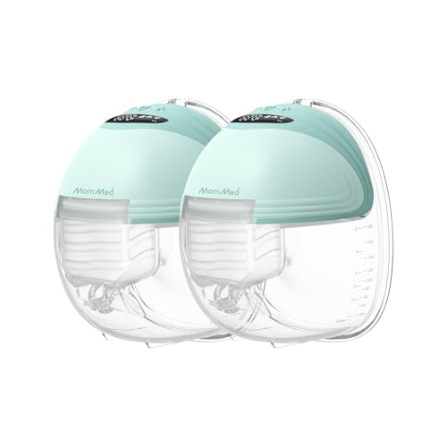 MOMMED Breast Pump, Wearable Breast Pumps with 3 Mode & 12 Levels, Leak-Proof & Low Noise Design Electric Breast Pump, 24mm Hands-Free Breast Pump, Rechargeable, Includes 17/19/21mm Flange I