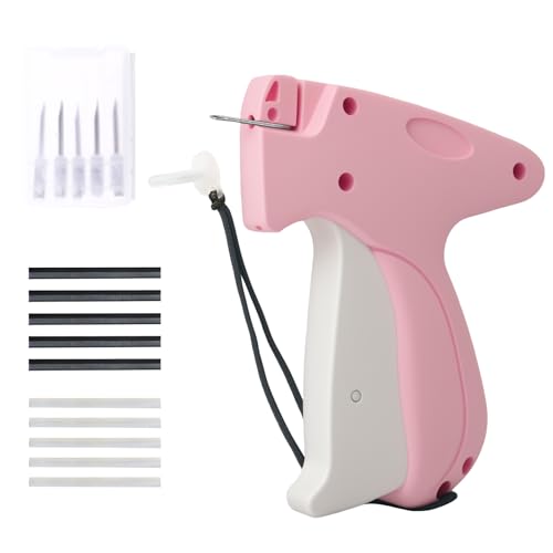 Kit de Pistolet à Coudre avec 1 Pistolet, Aiguilles en plastique (500 Noir+500 Blanc), 5 Aiguilles, Fixateur Textile Rapide pour Vêtements, Réparer...