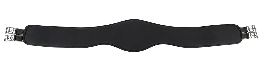 Equinate Langgurt Fremont mit 20mm Memory Foam 140cm - anatomischer Bauchgurt, Sattelgurt Schwarz