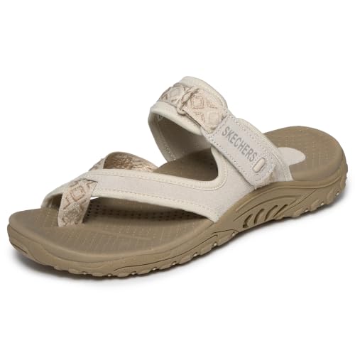 Image of Skechers Women's Reggae Trailway Thong Trail Sandal | Contoured Comfort Footbed, Shock-Absorbing Midsole, Machine Washable, Vegan, Hook-and-Loop Closure, Flip Flop, Thong Sandal