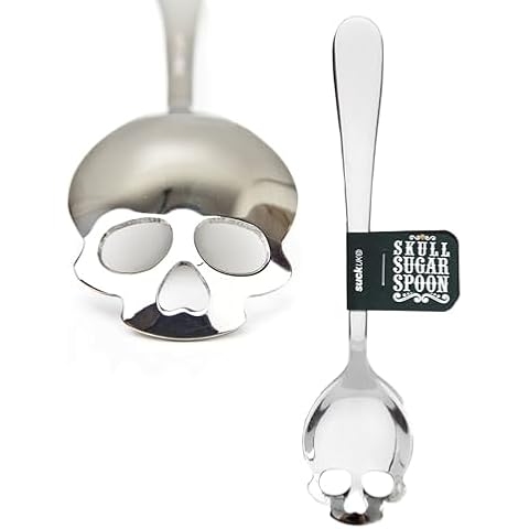 Suck UK Tea Stainless Steel Coffee ea Accessories for Spooky Home Gothic Skull Decor, Mini Spoons Or Kitchen Spoons, Kitchen Gifts & Goth Gifts Cover