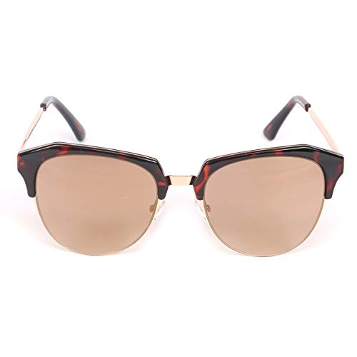 Image of FCUK Mirrored Cat Eye Women's Sunglasses - (FC 7405 C2 58 S|58|Brown Color Lens)