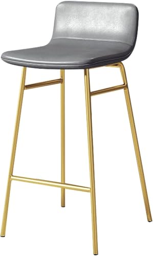 LLSHQ Counter Height Bar Stools Kitchen with Footrest and Gold Metal Legs Upholstered Chairs for Pub Coffee(C,65cm)