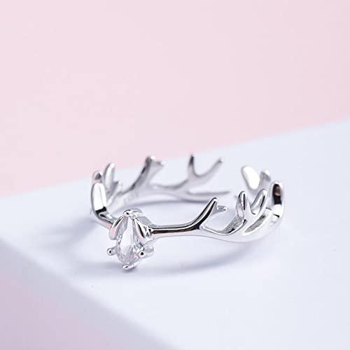 Bague ouverte pour femme motif bois de cerf - Style vintage au quotidien