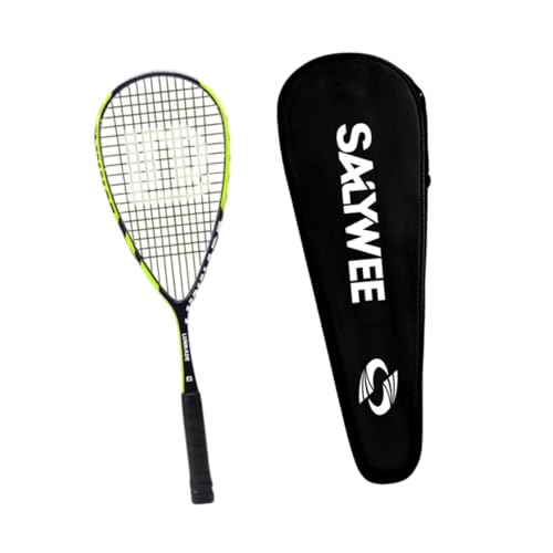 YIJU Carbon Fiber Frame Squash Racket Equipment with Carry Bag Versatile Portable Fashion Training Paddle for Outdoor Activities, Yellow