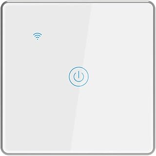 Lancoon Intelligentes Licht Wasserdichter Schalter Mit Silbernem Aluminiumrahmen, Unterstützung für Drahtlose Fernbedienung, Sprachsteuerung, Familien-Multiplayer-Sharing (1 Gang)