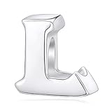 Charm Con lettera dell'alfabeto, A, in vero Argento Sterling adatti per braccialetti Pandora Letter L