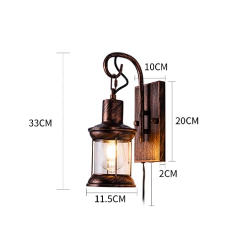 Luz de pared E27 vintage interior con interruptor enchufe para decoración pasillo y comedor 6