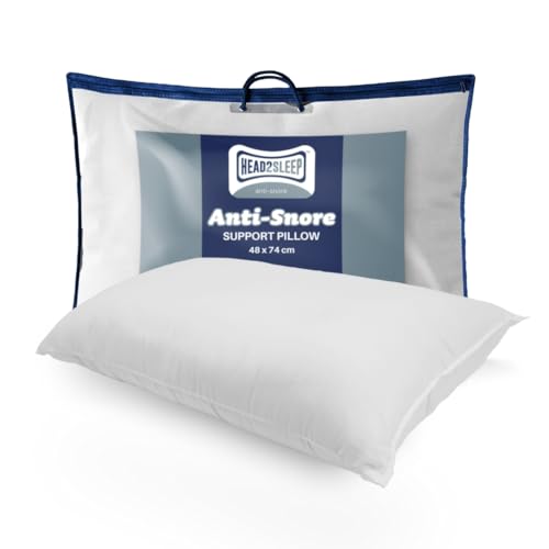 Head2Sleep | Anti-Snore Pillow | Helps to Reduce Snoring | Medium Firmness | Hotel Style Pillow | Neck Support​ (Pack of 1)