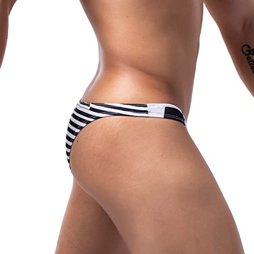 Ellees Mens Swim Briefs Sexy Bikini Briefs Low Rise Drawstring Swimsuit Quick Dry Swimwear Surfing Printed Swimming Suit #TOP1