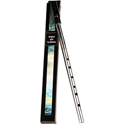 Irish Tin/Penny Whistle Made from Nickel by Craftine | Key of D | Six-holed wind instrument | Excellent for those starting out, developing, and Experienced | Celtic traditional music Cover