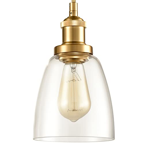 Jeenkae 3 Light Gold Pendant Lighting For Kitchen Island Modern Pendant Light Glass Shade #TOP5