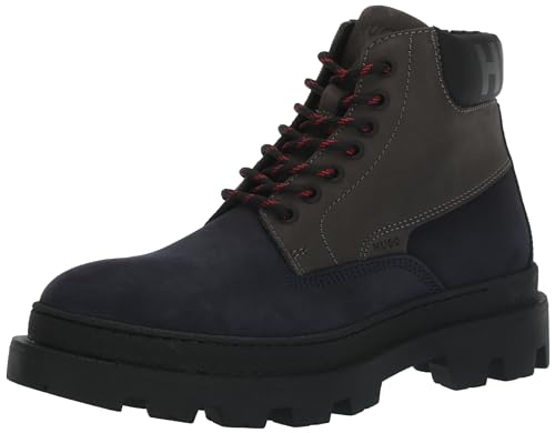 HUGO Men's Graham Leather Lace Up Half Boot Fashion