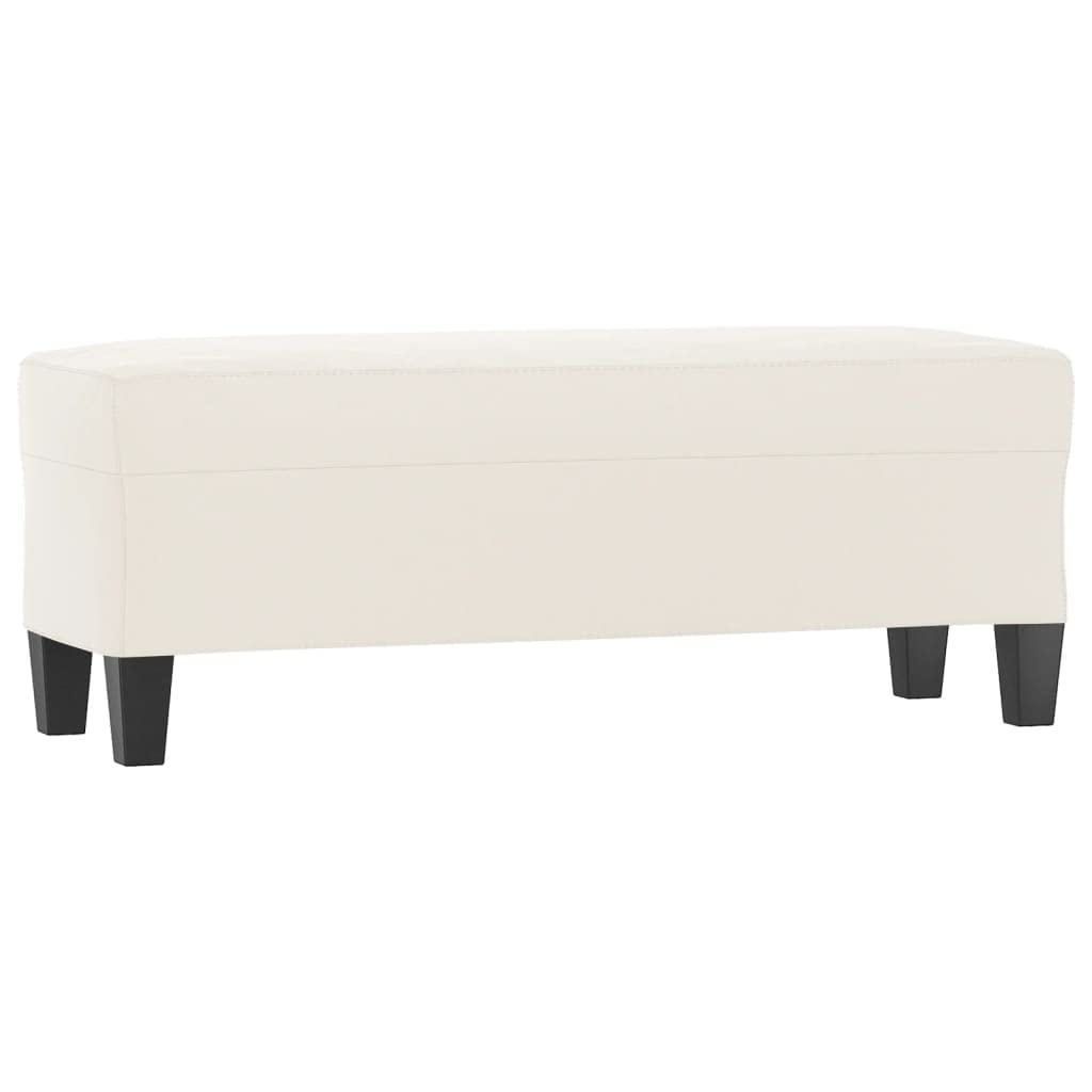 Banco de microfibra beige 100x35x41 cm acolchado para pie de cama