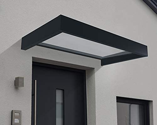 Palram Canopia by Vordach für Haustür Sophia 1600 Pultvordach 160 x 95 cm Grau Sonnenschutz Haustürvordach inkl. Regenrinne