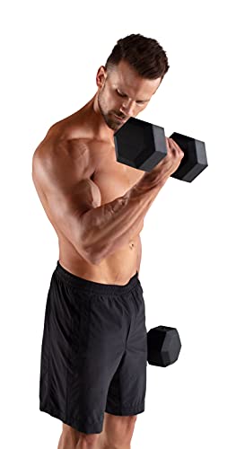 Rubber Hex Dumbbell - 25 Lb #TOP3