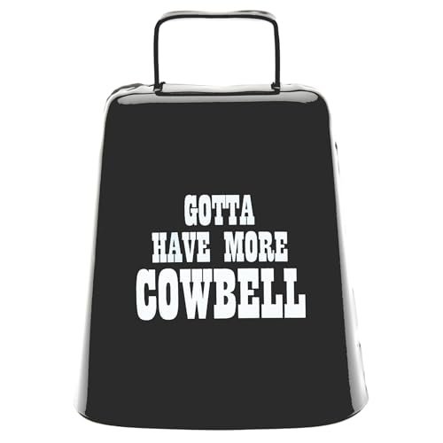 Bevin Bells Gotta Have More Cowbell (Medium) | Kentucky Cow Bell w/Black Color | Made from Steel | Loud Noise Makers w/Handle | Made in CT, USA