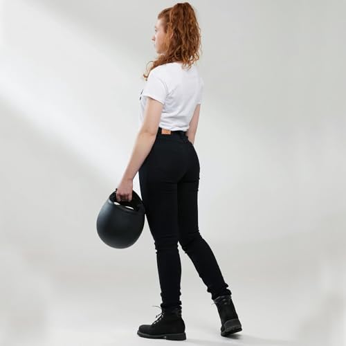 Bikers Gear Australia BGA Motorcycle Jeans for Women Protective Motorbike Trousers Kevlar Stretch Motorbike Jeans Ladies with Removable Hip & Knee Armor (UK, Numeric, 12, Regular, Regular, Black) - Image 2
