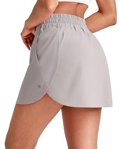 Image of G4Free A Line Golf Skirts for Women 15'' Elastic High Waisted Tennis Skorts Soft Casual Athletic Inner Shorts 4 Pockets