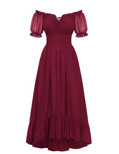 Robe trapèze Renaissance femme manche longue fluide style victorien