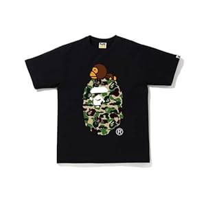 24ss Trendy Casual Top Bap Langfristige Paar Mode Reine Baumwolle Doppelgarn Männer Und Frauen Casual Sport Kurzarm T-Shirt