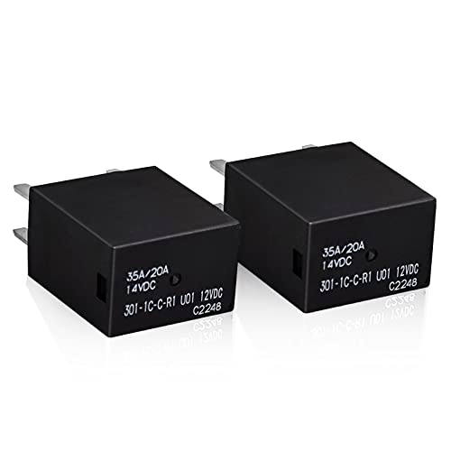 301-1C-C-R1 U01 12Vdc Relay - (Set Of 2), 5 Pins Automotive Relay Spdt, Multifunctional Relay 12Vdc 20A #TOP14