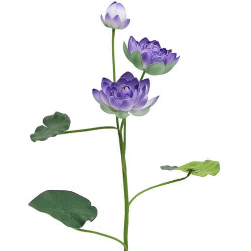 UKCOCO ?真睡蓮荷花 フェイクロータス飾り 造花 シミュレーションフラワー シーン装飾用 供花 仏壇用 インテリア置物 日祝い飾り対応