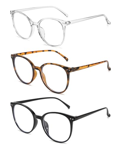 HUVZOR Lunettes Anti Lumière Bleue,3PCS Blocage Lumière Bleue Lunettes,Lunettes d'ordinateur pour Femme,Lunettes Bleue Light Blocker de Ordinateur Anti-Éblouissement Anti UV Fatigue
