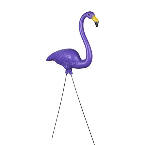 AndBird Plastic Purple Flamingos Yard Ornament -Set of 2 - Flamingo Lawn Ornaments,Flamingo Garden Yard w/Stakes, for Home and Outdoor Decor, Party Decor, Adjustable Feet Length - Thumbnail 2