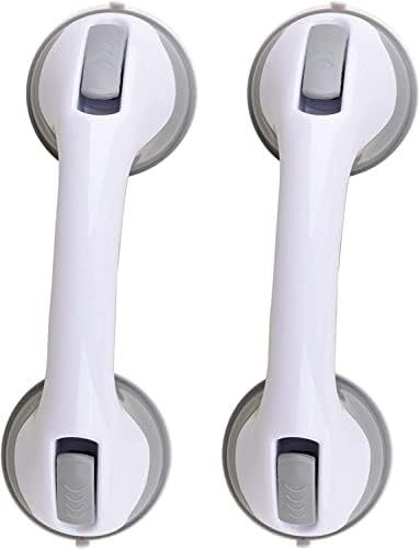 (2 Pack) A.G. Shower Handle 12 inch Suction Grab Bars for Bathtubs and Showers, Bathroom Bathtub. Strong Hold Suction Cup Handles Handicap, Elderly Seniors, Injury, Pregnants. Safety Cup Grip Non Slip