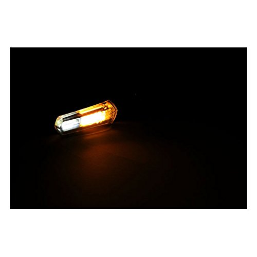 Par 2 flechas COB LED cromado delantero con lentes ahumadas 'y luces de posición homologadas universales para moto Custom Harley Davidson SPORTSTER, Dyna, Softail, Touring, VRod; Yamaha; SUZUKI;