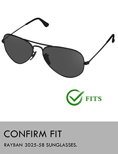 Image of Raydi Polycarbonate Replacement Lenses & Rubber Kits for RayBan Aviator RB3025 58mm Sunglasses