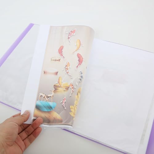 Image of A3 Diamond Pictures Storage Book for Diamond Pictures Kits 30 Pages Diamond Beads Art Painting Portfolio Presentation Storage Book Folder Clear Pockets Blue