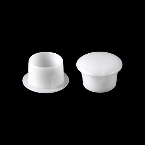 Image of uxcell Screw Hole Plugs, 8mm(5 /16 inch) Dia PP Snap in Shelf Button Flush Type Caps for Furniture Cabinet Cupboard, White 60 Pcs
