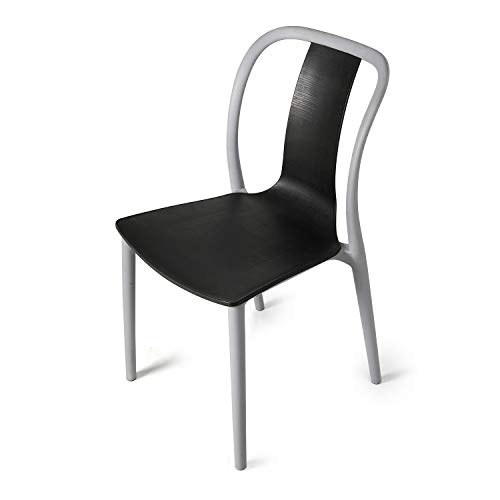 Image of Cello Cheer Chair Set Pack of 2 - Black, Grey | Strong and Durable | Easy to Clean | Chair for Living Room, Bed Room, Kitchen, Office Room, Outdoor | 3 Years Warranty