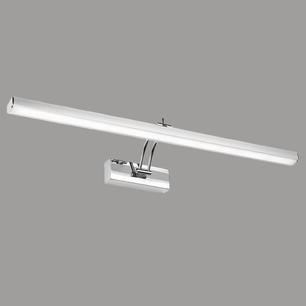 Applique Miroir Salle de Bain LED Chrome Moderne Design Épuré 6000K