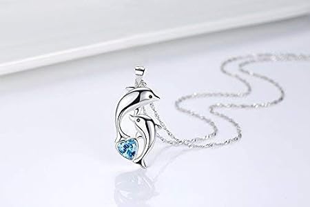 Collana Argento 925 Con Ciondolo Delfino E Zircone Cubico Blu – 45,7 Cm, Regalo In Cofanetto - 5