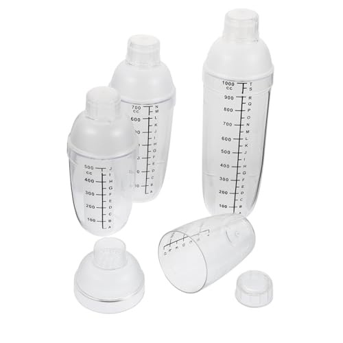 NAMOARLY 4pcs Bar Cocktail Shaker with Scale Transparent Drink Mixer for Cocktails and Tea No Leakage Design Easy to Handle for All Occasions