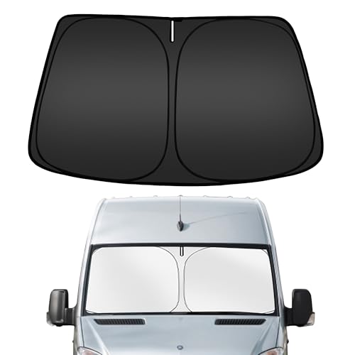 Image of ARISMOTOR Windshield Sun Shade for Mercedes Benz Sprinter 2007-2026 | Sprinter 1500 2500 3500 4500, Custom Fit, Foldable, Front Window Sunshade Sun Visor Protector, Block UV Rays, Keep Car Cooler