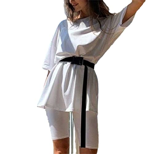 Tenue d'été décontractée ensemble blanc fluide 2 pièces pantalon léger femme S