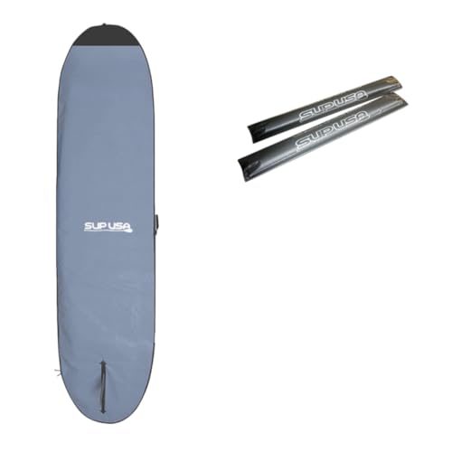 SUP USA 11' Premium Paddleboard Bag with Handle, Foam Padded, Stand Up Paddleboard Cover Case, Carrying case for outdoor (11' Gray and Flat Rack Pads)