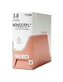 Ethicon MONOCRYL (Poliglecaprone 25) Suture, Y316H, Synthetic Absorbable, SH (26 mm), 1/2 Circle...