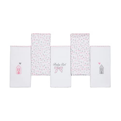 Fralda Papi Compose Bordada e Estampada para Bebê 70cm X 68cm Contém 05 Un