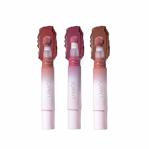 LAMIOR Blurry Fudgy Lip Tint – Combo of 3, Shade – Sunday Brunch | Ultra Velvety Matte | Transfer Proof & Hydrating Formula | Long-Lasting Lip Tint with Cushion Applicator | Vegan & Cruelty-Free