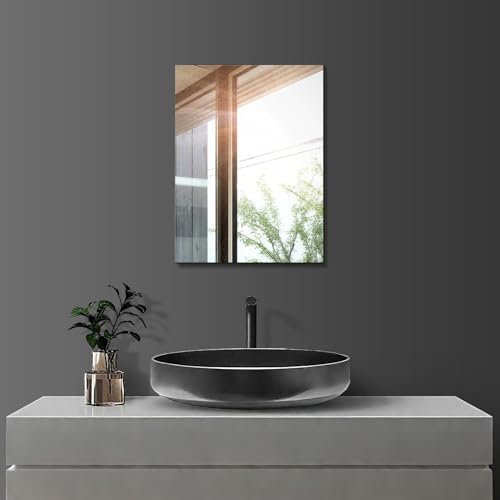 Sqinor Wandspiegel Selbstklebend 30x40cm HD Glas Rahmenlos Badspiegel,...