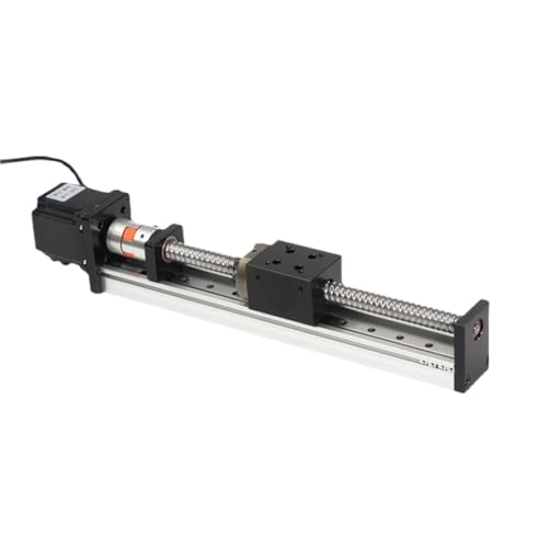 Dual Optical Axis Manual Sliding Table Rail Guide SFU1605 Precision Linear Guide Shaft Actuator Module Position Slide Table Rail Motion with 57 Stepper Motor(100mm Stroke)