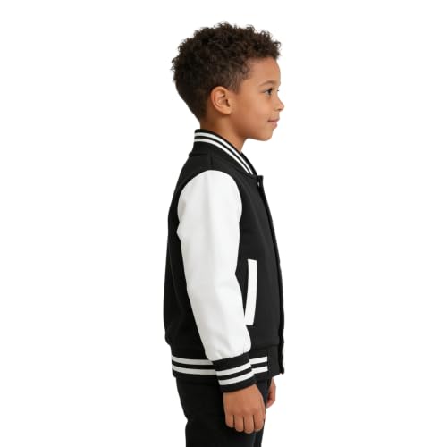 Image of LittleSpring Boys Girls Varsity Baseball Jacket Zip Up Bomber Jacket Thin 2-10Years