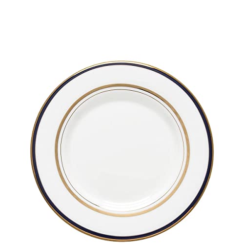 Kate Spade New York Library Lane Navy Saucer, 0.50 LB, White